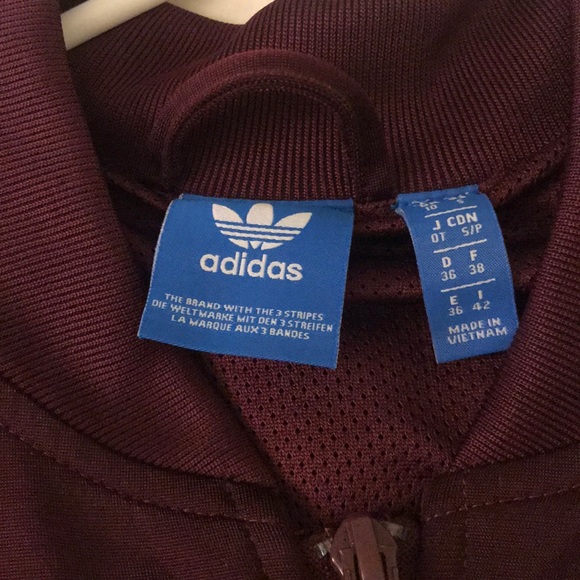 adidas Jackets & Coats Maroon Adidas Track Jacket Poshmark